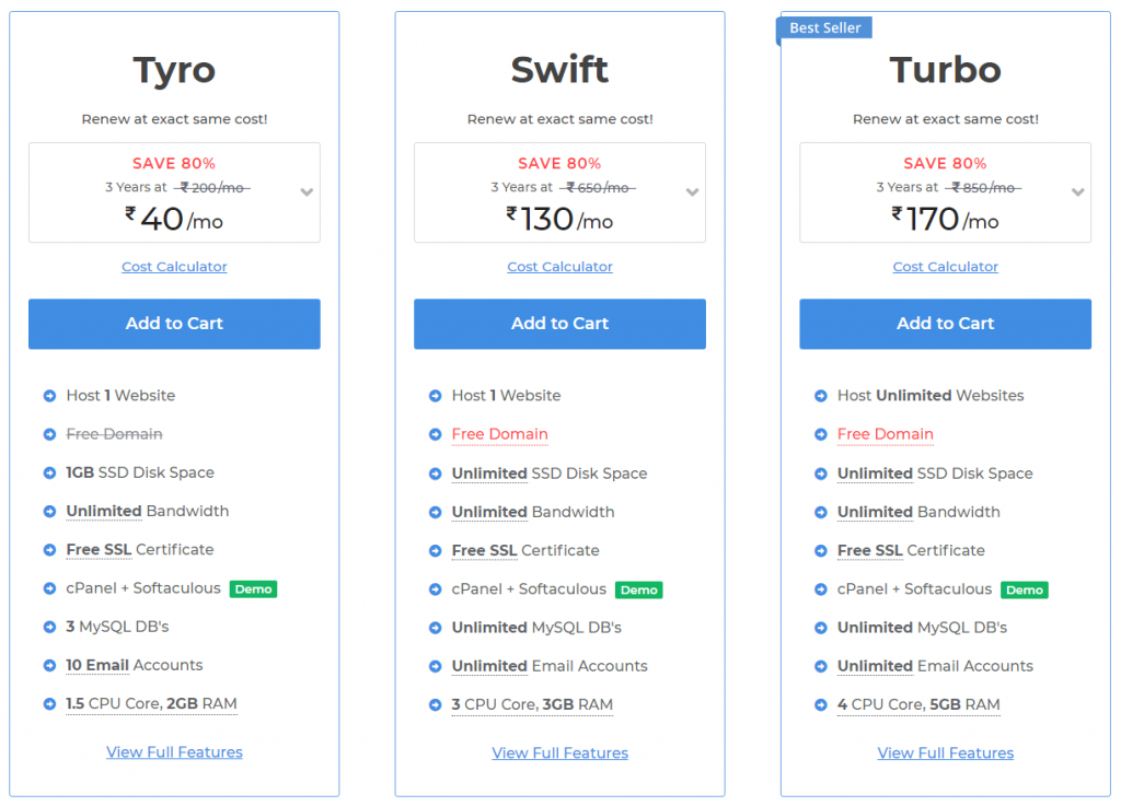 MilesWeb web hosting plan